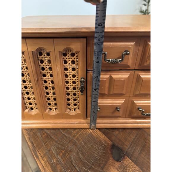 Vintage Tundra Jewelry Box 8 Drawer Wood Boho Retro MCM Mid Century Chest 80's - Picture 9 of 11